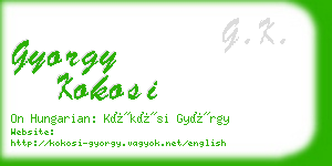 gyorgy kokosi business card